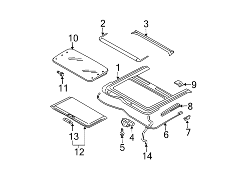 2006 Infiniti G35 Sunroof Hose-Drain Diagram for 91390-AM800