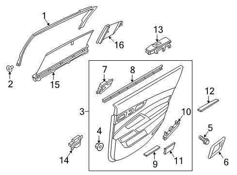 2015 Kia K900 Rear Door Rear Door Outside Handle Assembly, Left Diagram for 836103T002