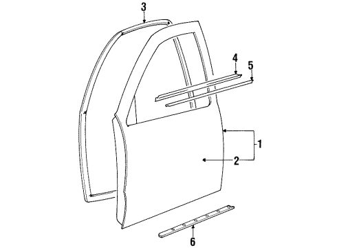 1996 Kia Sportage Front Door WEATHERSTRIP-Glass, Out, LH Diagram for 0K01959810