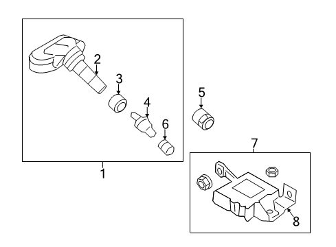 2016 Hyundai Genesis Coupe Tire Pressure Monitoring Tpms Tire Pressure Sensor Diagram for 52933-3N000