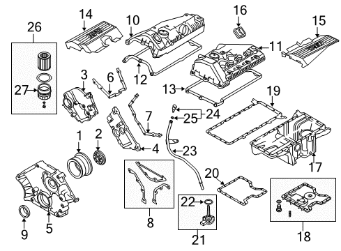 2008 BMW X5 Filters Oil Filter Diagram for 11427542021
