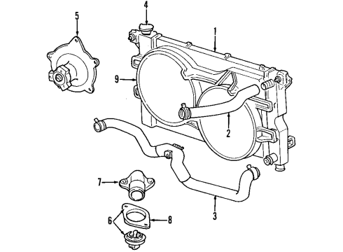 2005 Dodge Caravan Cooling System, Radiator, Water Pump, Cooling Fan Module-Fan Diagram for 4677695AB