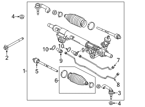 2011 Ford F-150 Steering Column & Wheel, Steering Gear & Linkage Gear Assembly Diagram for EU2Z-3V504-MRM