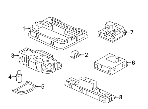 2019 Honda Civic Sunroof CONSOLE, ROOF *NH900L* (DEEP BLACK) Diagram for 34440-TBA-A01ZA