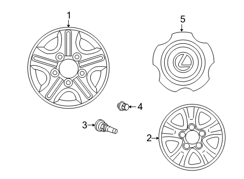 1998 Lexus LX470 Wheels, Covers & Trim Wheel, Disc Diagram for 42611-60190