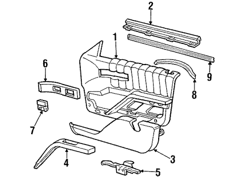 1993 Chevrolet Lumina Interior Trim - Front Door Plate Asm-Door Lock Switch Mount Diagram for 10063499