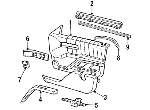 1993 Chevrolet Lumina Interior Trim - Front Door Sealing Strip Asm-Front Side Door Window Inner Diagram for 10225915