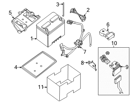 2011 Nissan Maxima Battery Battery Diagram for 24410-JA10A