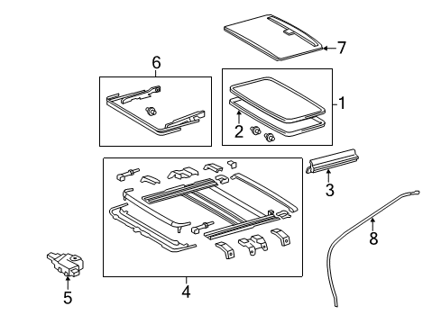 2009 Toyota Camry Sunroof Sunshade Diagram for 63306-06031-B0