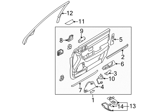 2005 Kia Amanti Power Seats Cover-UPFRT Door, L Diagram for 829503F000GC