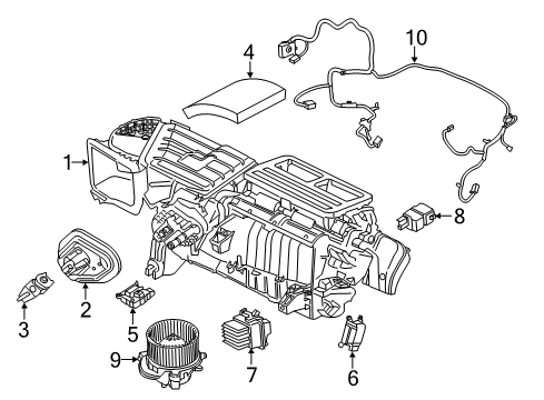 2019 Ford Mustang Air Conditioner Evaporator Assembly Diagram for JR3Z-19850-D
