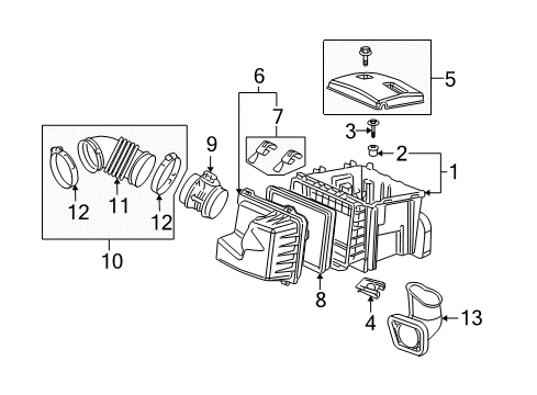 2005 Chevrolet Uplander Filters Cover Asm-Air Cleaner Housing Diagram for 15192880