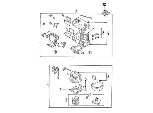 1994 Nissan Sentra Blower Motor & Fan Motor & Fan Assy-Blower Diagram for 27220-62J00