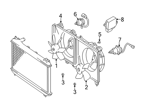 2004 Mitsubishi Endeavor Cooling System, Radiator, Water Pump, Cooling Fan Screw-Radiator Diagram for MB890293