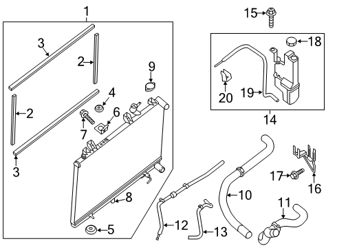 2013 Infiniti JX35 Radiator & Components Hose - Auto Transmission Oil Cooler Diagram for 21635-3JA0E