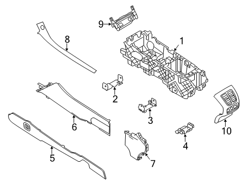 2016 Ford Special Service Police Sedan Center Console Rear Panel Diagram for DG1Z-54045A36-AA