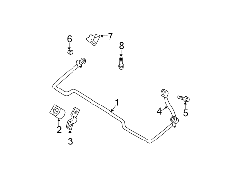 2004 Jeep Grand Cherokee Stabilizer Bar & Components - Rear Bracket-Suspension Diagram for 52088525AC