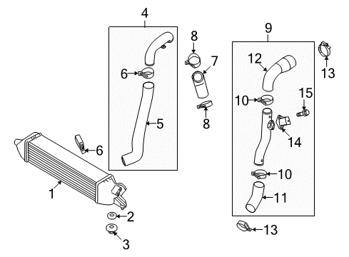 2012 Hyundai Genesis Coupe Intercooler Hose-INTERCOOLER Outlet Diagram for 28273-2C000