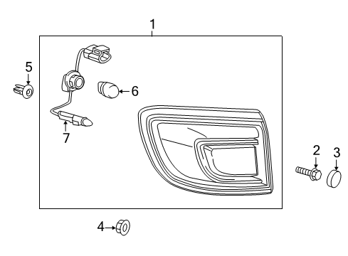 2017 Buick Enclave Bulbs Tail Lamp Assembly Diagram for 23507296
