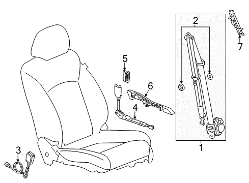 2012 Buick Verano Seat Belt Pretensioner Diagram for 19259288