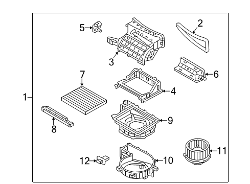 2014 Hyundai Elantra GT Blower Motor & Fan Case-Blower, Upper Diagram for 97111A5000