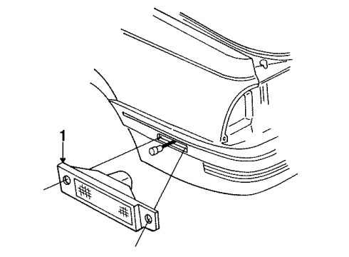 1991 Pontiac Sunbird Side Marker Lamps Lamp Asm-Rear Side Marker Diagram for 16508748