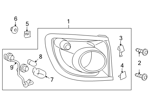 2010 Buick Enclave Bulbs Tail Lamp Nut Diagram for 11610705