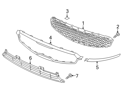 2017 Kia Cadenza Grille & Components Cr Piece1-Radiator Diagram for 86351F6000