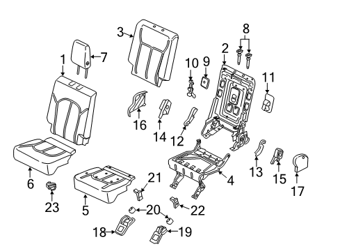 2018 Ford Expedition Power Seats Seat Back Frame Diagram for JL1Z-96613A38-A