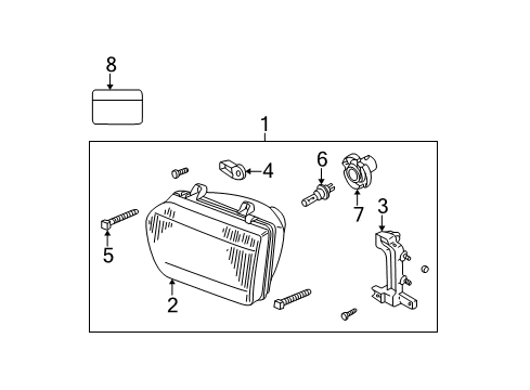 1999 Nissan Pathfinder Bulbs Bracket Assembly-Head Lamp, RH Diagram for 26040-0W001