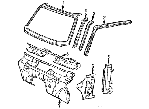 1986 BMW 524td Cowl Carrier Instrument Panel Diagram for 41241875095