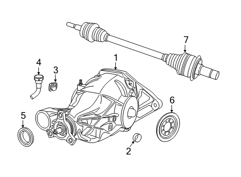 2011 Dodge Durango Axle Housing - Rear Axle Housing-Rear-Axle Assembly Left Diagram for 68035017AB