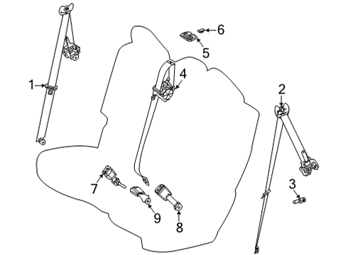 2020 Toyota Highlander Seat Belt Belt Cover Cap Diagram for 73178-12060-B4