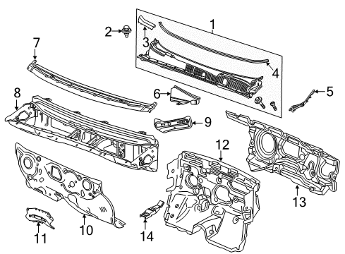 2015 Buick Encore Cowl Insulator Diagram for 95107313