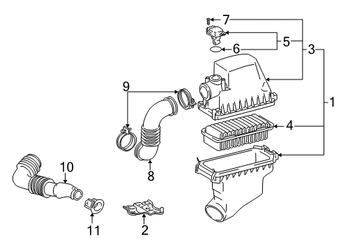 2005 Scion xB Powertrain Control Inlet Duct Diagram for 17880-21061