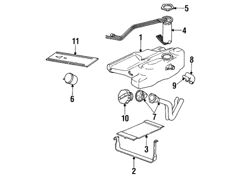 1991 Saturn SC Senders Snsr Asm, Engine Oil Pressure Gage Diagram for 21021876