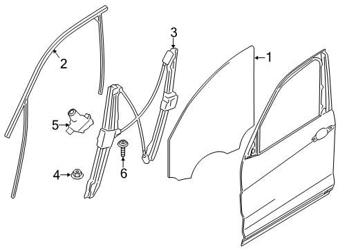 2015 BMW X4 Front Door Window Guide, Right Front Door Diagram for 51317335506