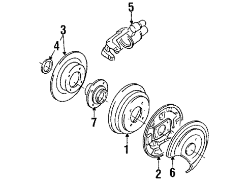 1992 Nissan NX Rear Brakes Cup Kit-Brake Wheel Cylinder, Rear Diagram for D4100-04B85