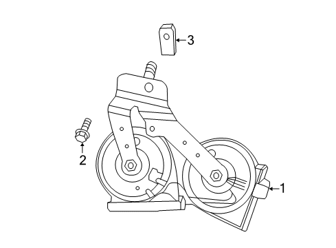 2016 Ford Escape Horn Horn Screw Diagram for -W505255-S437M