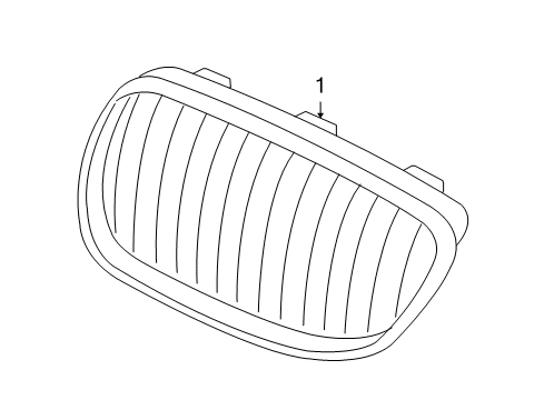 2013 BMW 335i xDrive Grille & Components Grille, Chrome, Left Diagram for 51137254969