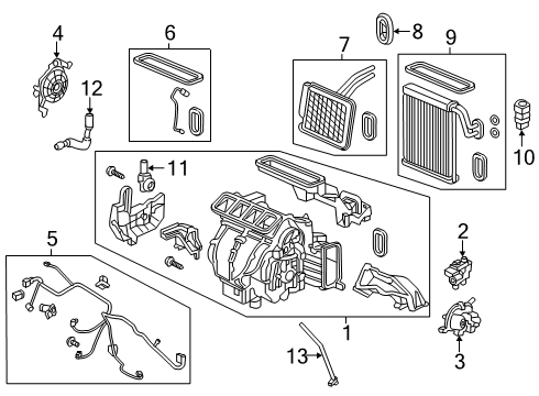 2021 Honda Clarity Air Conditioner Motor Assembly, A/M As Diagram for 79170-TRT-A41