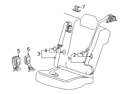 2019 Chevrolet Impala Rear Seat Belts Center Belt Assembly Diagram for 19368187