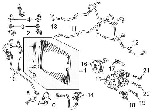 2004 Lexus GX470 Air Conditioner Tube, Liquid, NO.1 Diagram for 88716-6B530