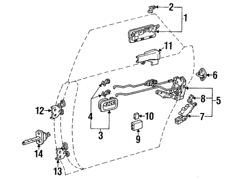 1990 Lexus ES250 Rear Door Switch Assembly, Power Window Diagram for 84810-32060-22