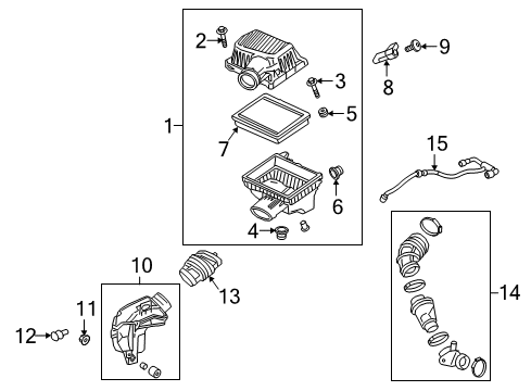 2018 GMC Terrain Filters Inlet Duct Diagram for 23463815