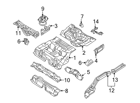 2002 Nissan Altima Rear Body - Floor & Rails Floor-Rear, Rear Side LH Diagram for 74533-8J030