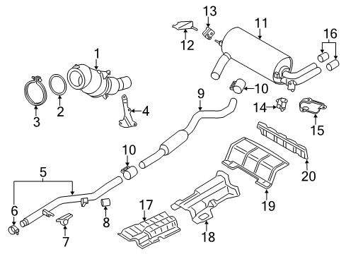 2016 BMW 428i Exhaust Components Bracket, Rear Silencer Right Diagram for 18307620364
