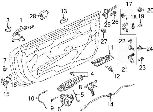 2019 Ford Mustang Door & Components Lock Actuator Diagram for FR3Z-63264A27-B