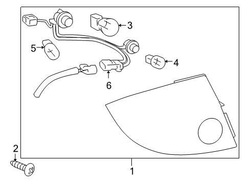 2008 Chevrolet Cobalt Tail Lamps Tail Lamp Assembly Diagram for 19418415