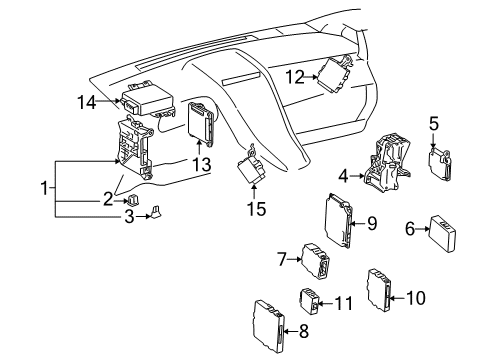 2012 Lexus HS250h Keyless Entry Components Block Assy, Instrument Panel Junction Diagram for 82730-75020